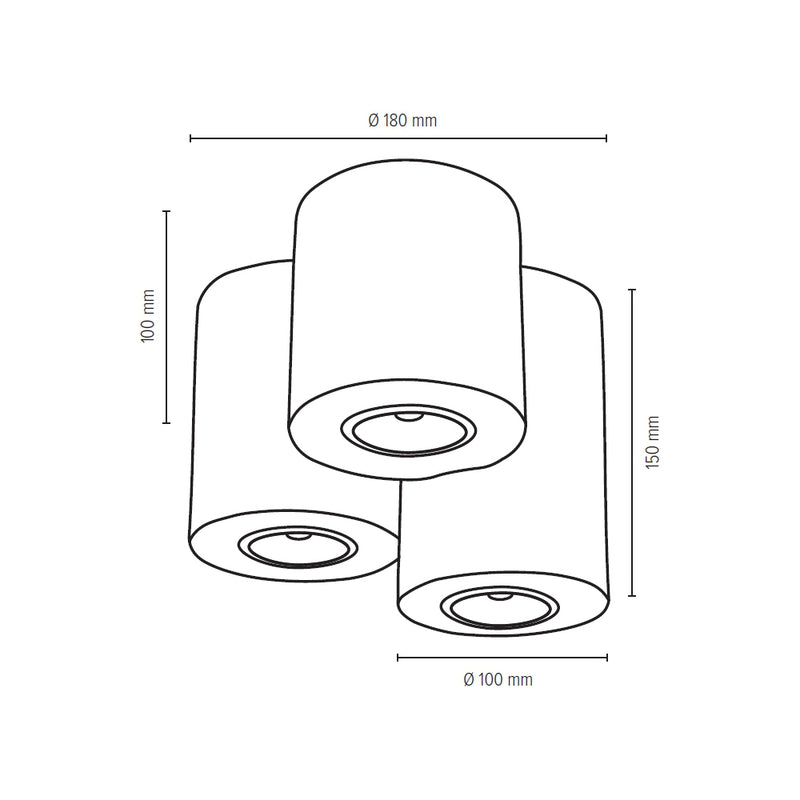 Wooddream Round Ceiling Lamp Incl. 3xLED GU10 5W Oiled Oak