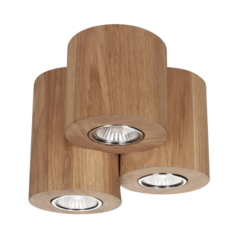 Wooddream Round Ceiling Lamp Incl. 3xLED GU10 5W Oiled Oak