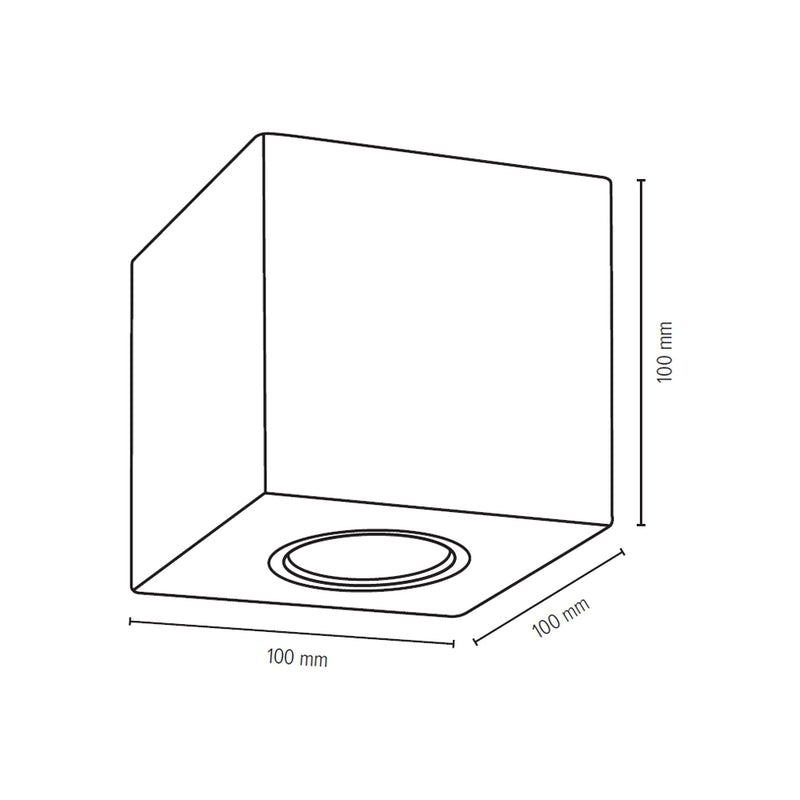 Spot-Light Wooddream 1L square ceiling spotlight GU10 H 10cm