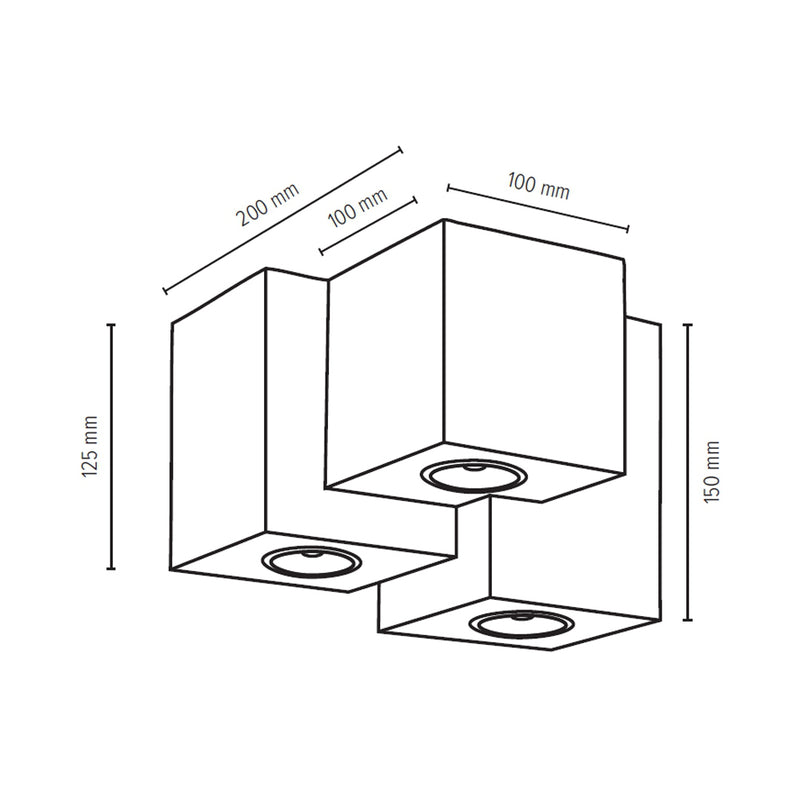 Wooddream Square Ceiling Lamp Incl. 3xLED GU10 5W Oiled Oak