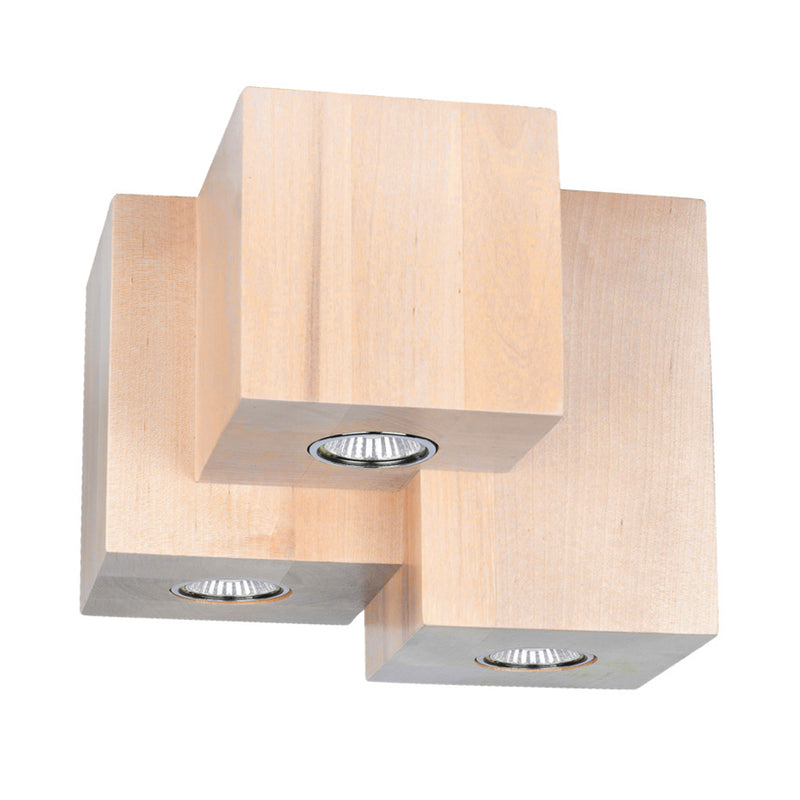 Wooddream Square Ceiling Lamp Incl. 3xLED GU10 5W Birch