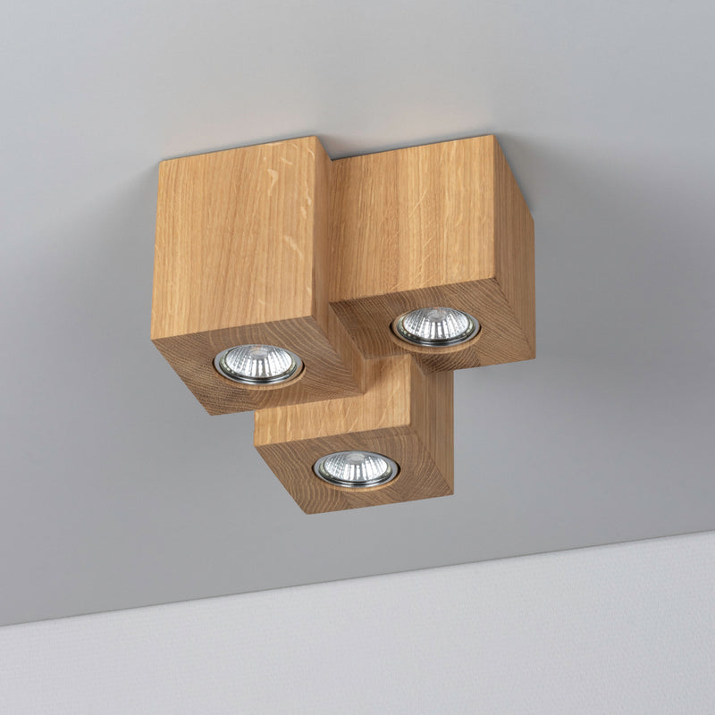 Wooddream Square Ceiling Lamp Incl. 3xLED GU10 5W Oiled Oak