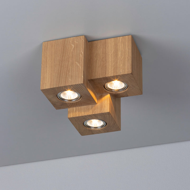 Wooddream Square Ceiling Lamp Incl. 3xLED GU10 5W Oiled Oak