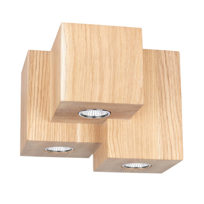 Wooddream Square Ceiling Lamp Incl. 3xLED GU10 5W Oiled Oak