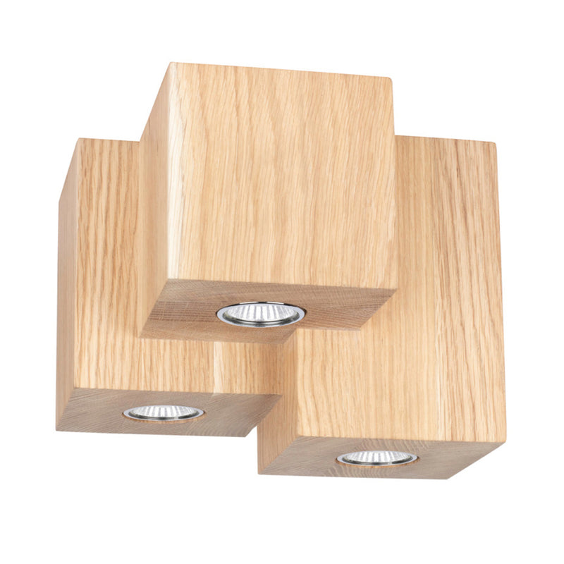 Wooddream Square Ceiling Lamp Incl. 3xLED GU10 5W Oiled Oak