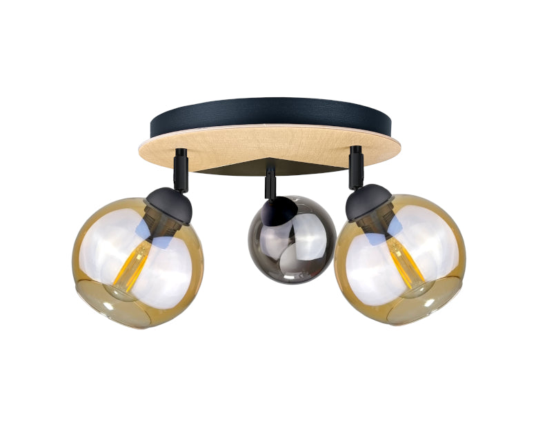 Keter Lighting Gracja 3L monorail ceiling lamp E27 H 24.0cm