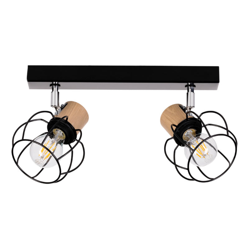 Phiphi Ceiling Lamp 3xE27 Max.60W Black/Chrome/Oiled Oak