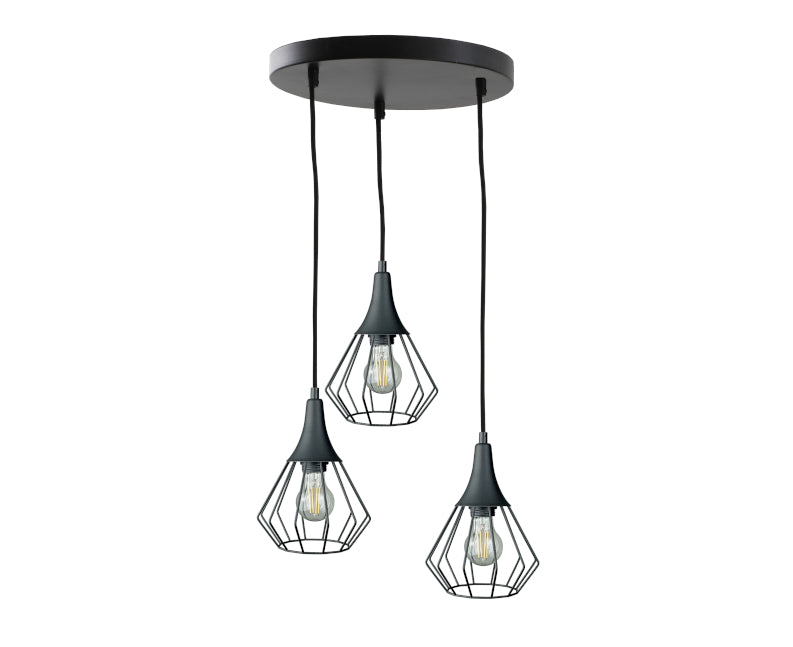 Keter Lighting Selene 3L pendants E27 H 120.0cm