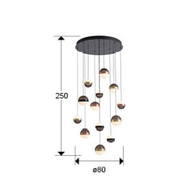 Schuller Orbes 13L pendant lamp D 80cm