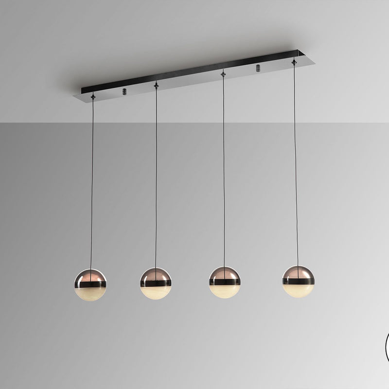 Schuller Orbes 4L linear suspension ceiling lamp W 90cm