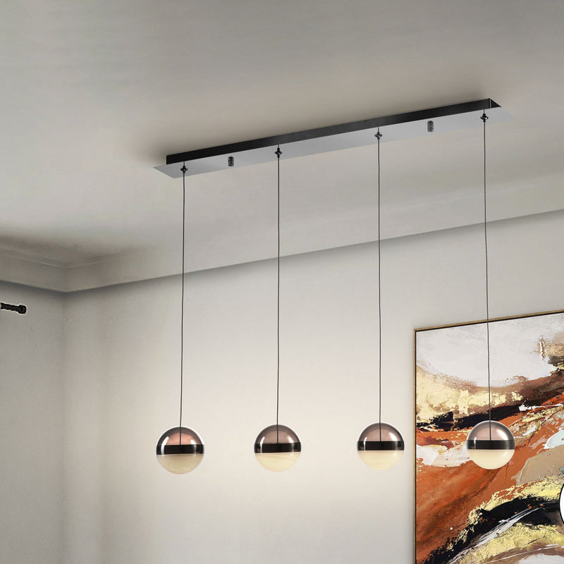 Schuller Orbes 4L linear suspension ceiling lamp W 90cm