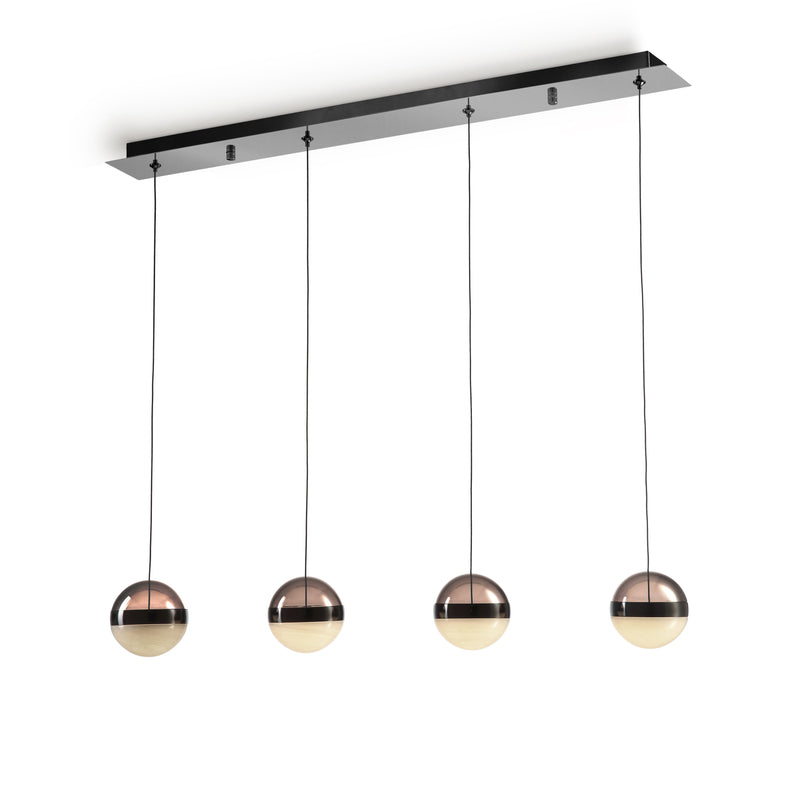 Schuller Orbes 4L linear suspension ceiling lamp W 90cm