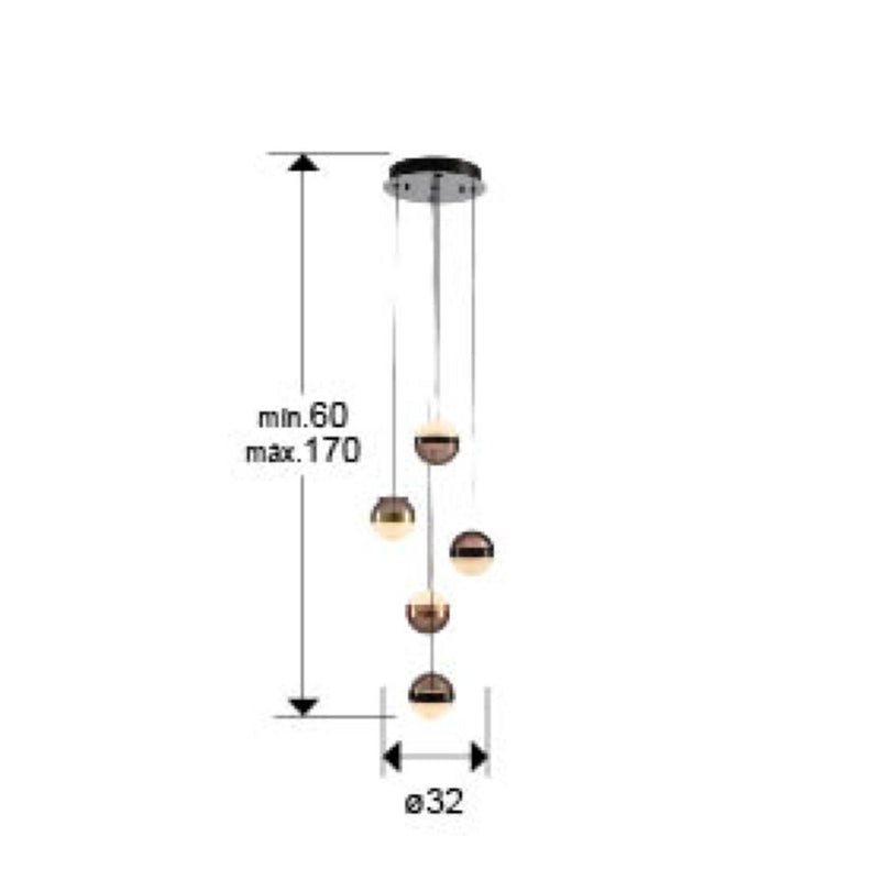 Schuller Orbes 5L pendant lamp D 32cm