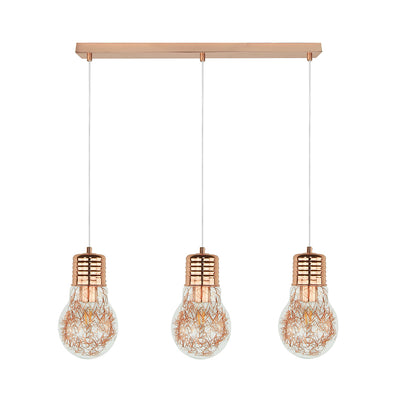 Bulb Pendant 3XE27 60W Copper