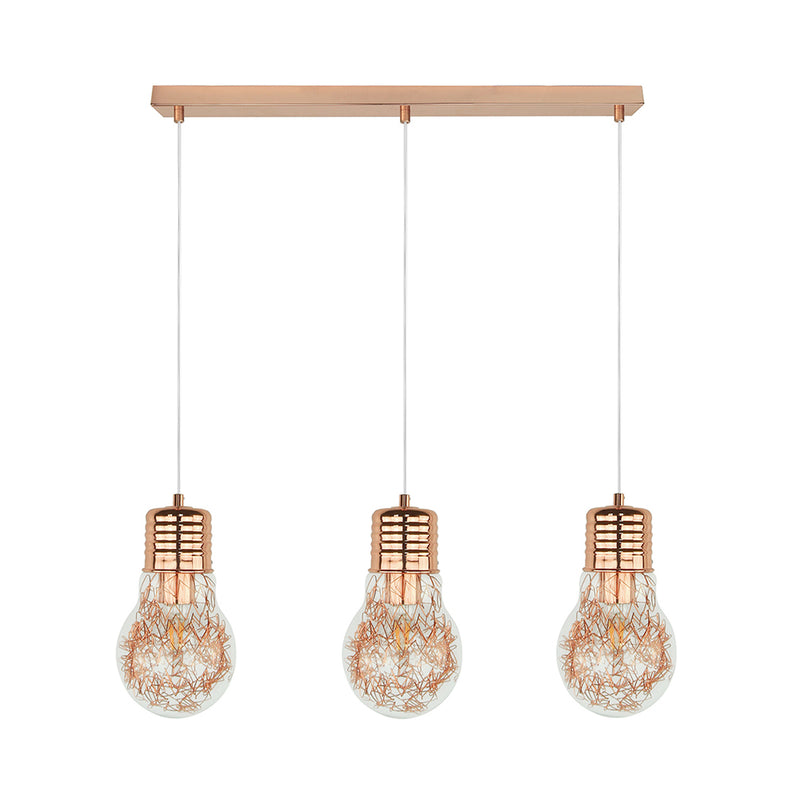 Bulb Pendant 3XE27 60W Copper