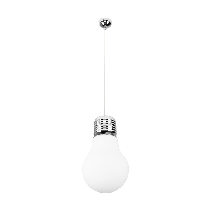 Bulb Pendant Lamp 1xE27 Max.60W Chrome/Transparent/White