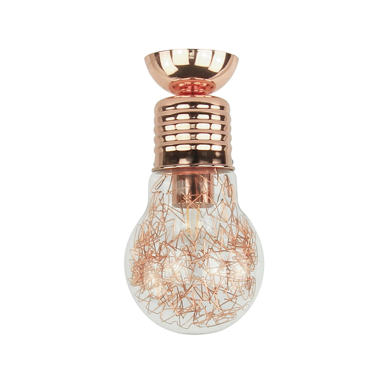 Bulb Ceiling Lamp 1xE27 60W Copper