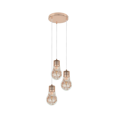 Bulb Pendant 3XE27 60W Copper