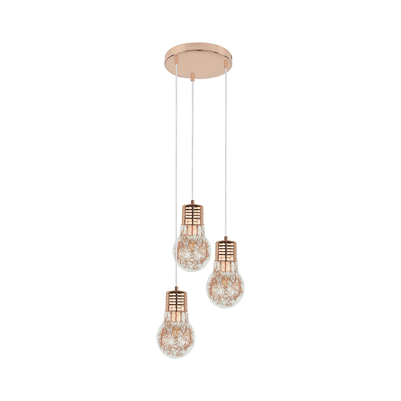 Bulb Pendant 3XE27 60W Copper