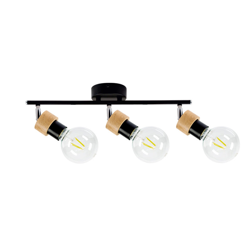 Marjolaine Ceiling Lamp 3xE27 Max.25W Black/Oiled Oak