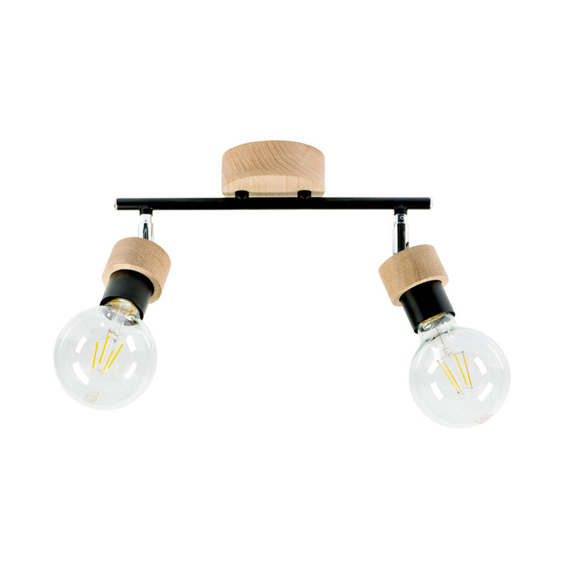 Marjolaine Wood Ceiling Lamp 2xE27 Max.25W Oiled Oak/Black