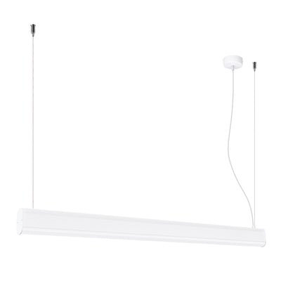 Linear suspension lamp Sollux Lighting Farge 1 LED aluminium white