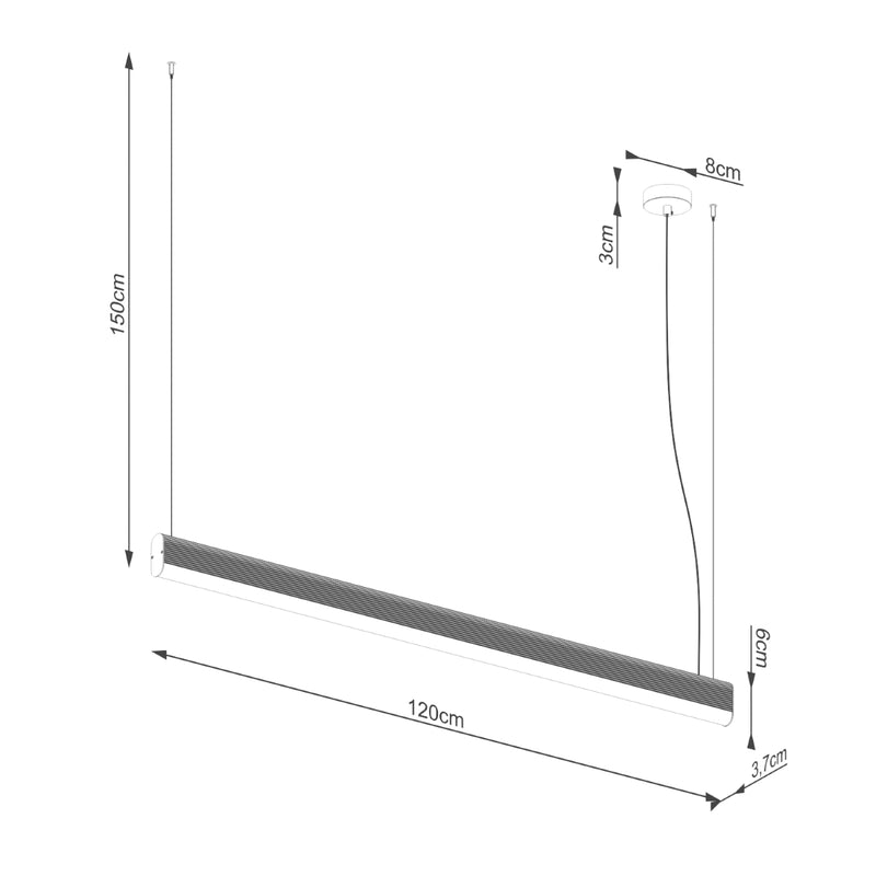 Linear suspension lamp Sollux Lighting Farge 1 LED aluminium white