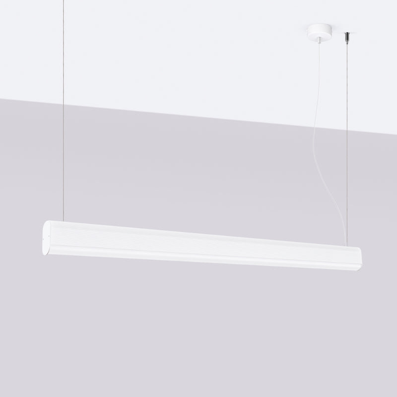 Linear suspension lamp Sollux Lighting Farge 1 LED aluminium white