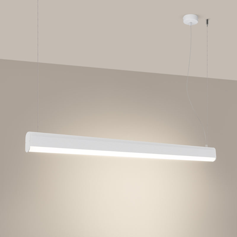 Linear suspension lamp Sollux Lighting Farge 1 LED aluminium white