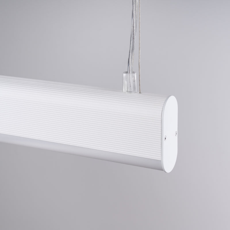 Linear suspension lamp Sollux Lighting Farge 1 LED aluminium white