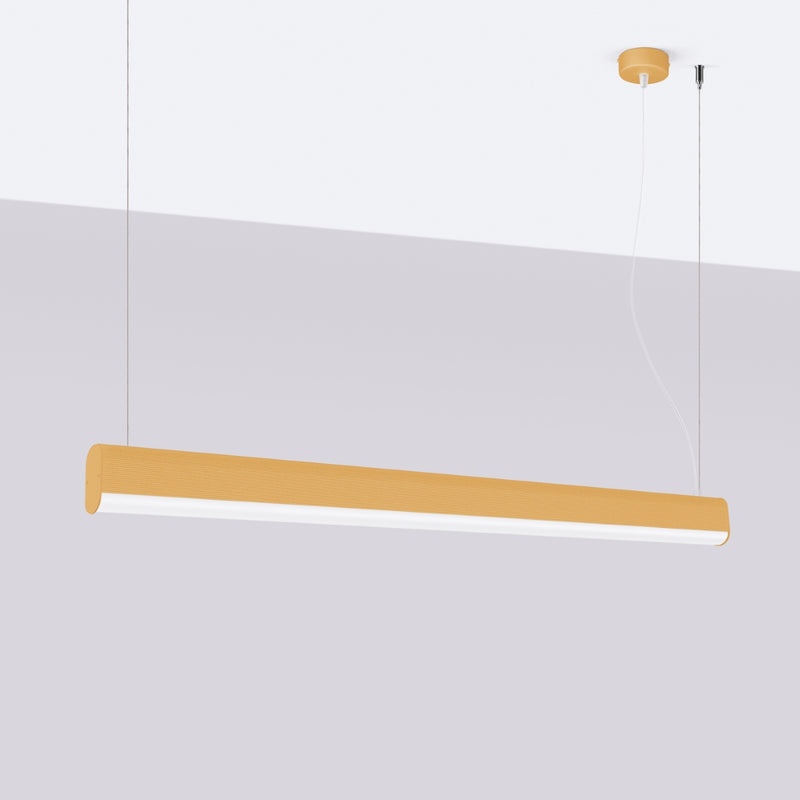 Linear suspension lamp Sollux Lighting Farge 1 LED aluminium gold