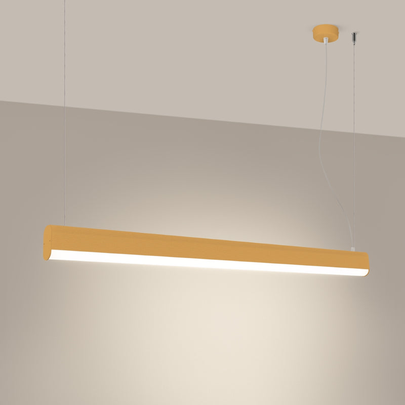 Linear suspension lamp Sollux Lighting Farge 1 LED aluminium gold