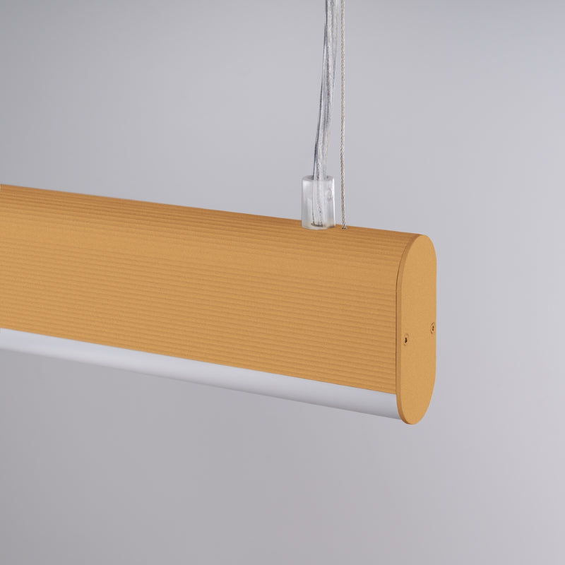 Linear suspension lamp Sollux Lighting Farge 1 LED aluminium gold