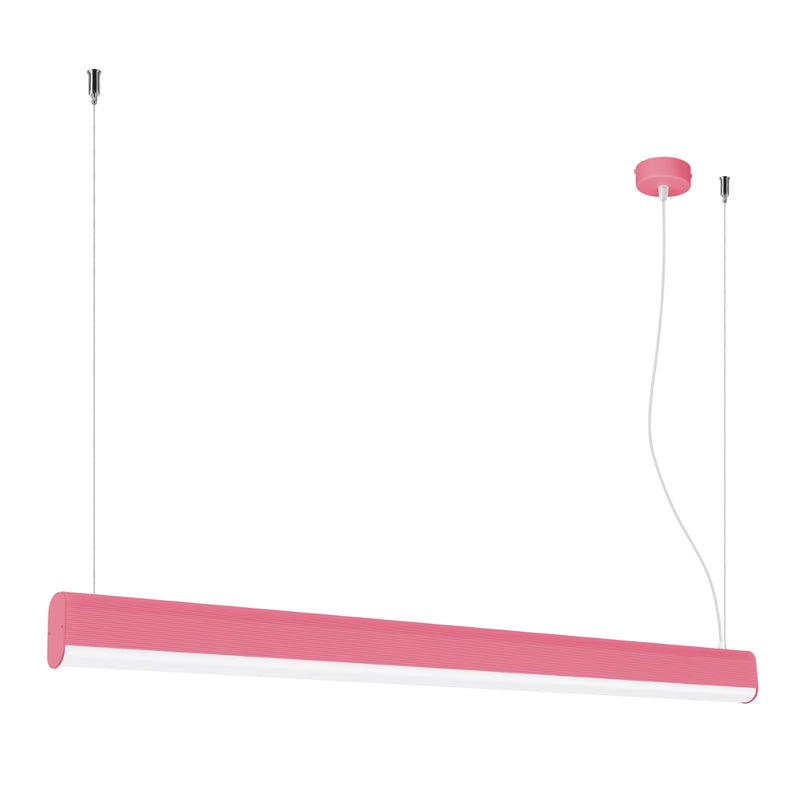 Linear suspension lamp Sollux Lighting Farge 1 LED aluminium pink