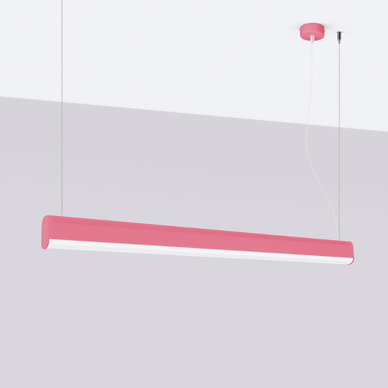 Linear suspension lamp Sollux Lighting Farge 1 LED aluminium pink