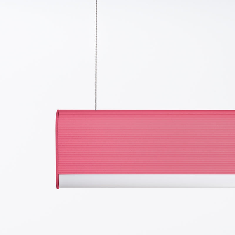 Linear suspension lamp Sollux Lighting Farge 1 LED aluminium pink