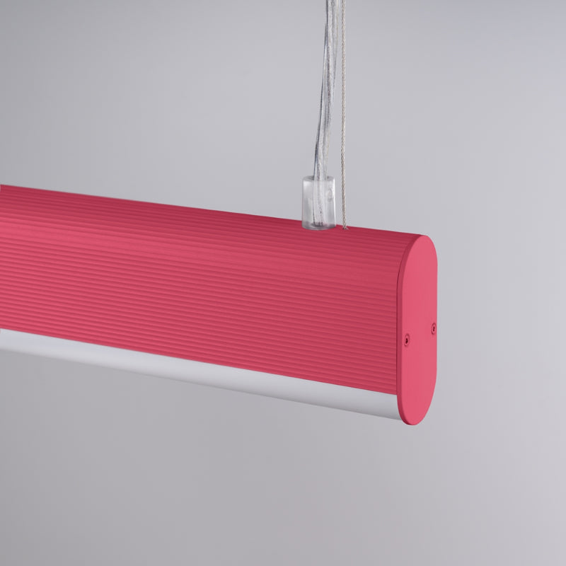 Linear suspension lamp Sollux Lighting Farge 1 LED aluminium pink