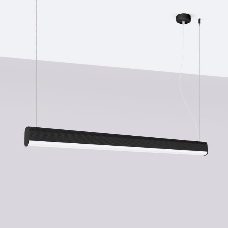 Linear suspension lamp Sollux Lighting Farge 1 LED aluminium black