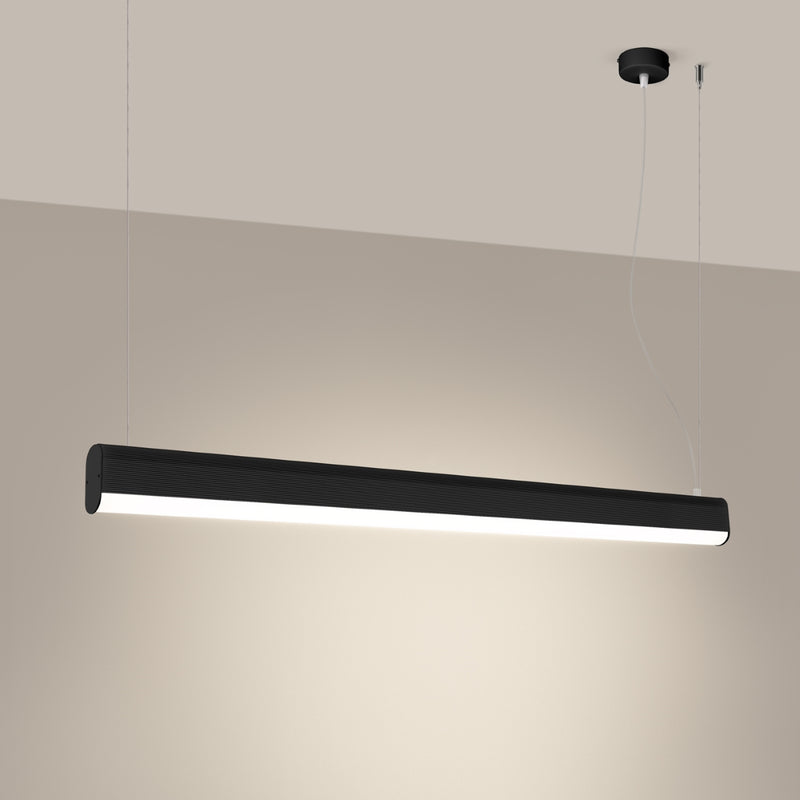 Linear suspension lamp Sollux Lighting Farge 1 LED aluminium black