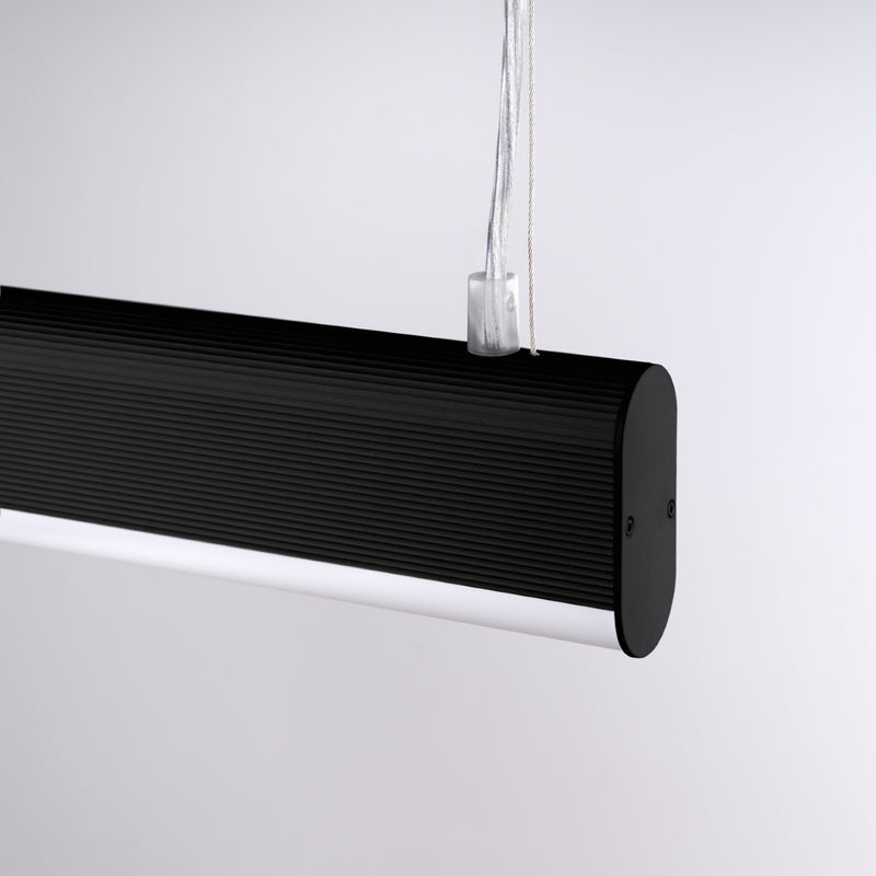 Linear suspension lamp Sollux Lighting Farge 1 LED aluminium black