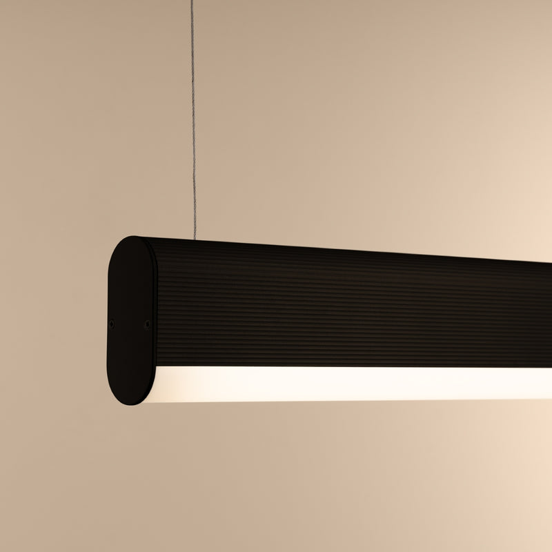 Linear suspension lamp Sollux Lighting Farge 1 LED aluminium black