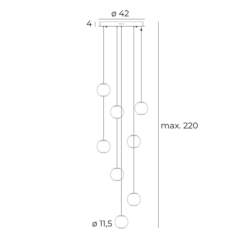 Maxlight Nobile 8L pendant lamp LED, D 42cm