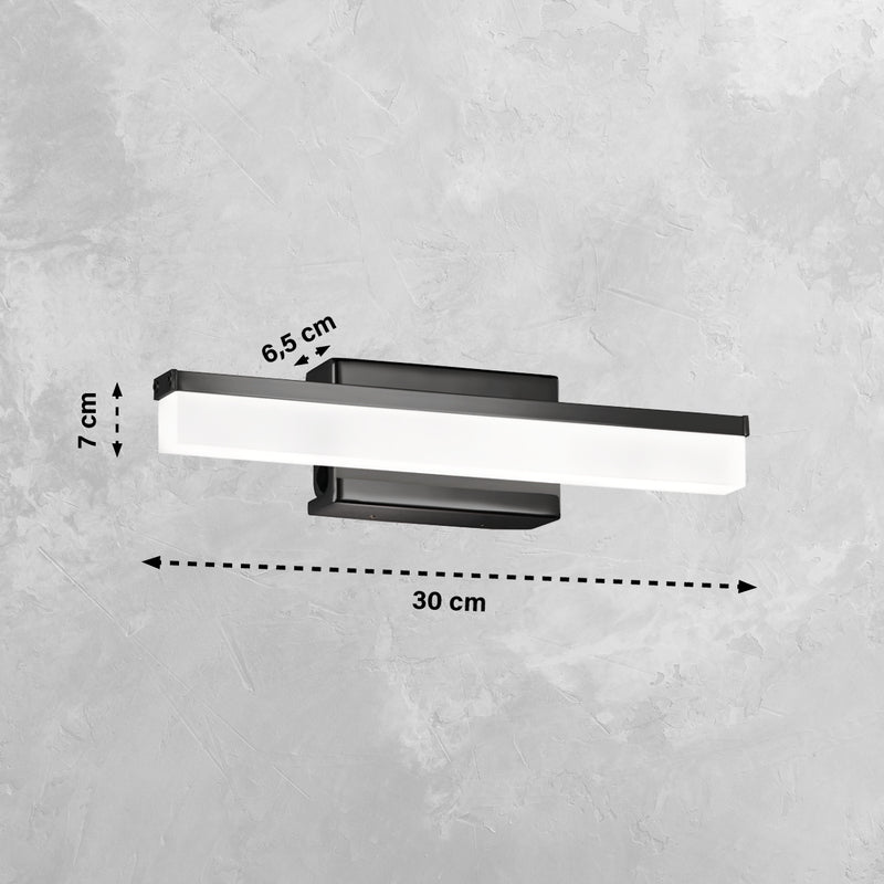 Fischer & Honsel Bassa Lámpara de pared con cuadro 1L An. 30-60 cm, cromo LED