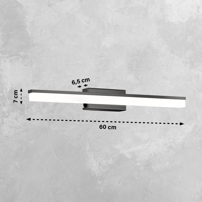 Fischer & Honsel Bassa Lámpara de pared con cuadro 1L An. 30-60 cm, cromo LED