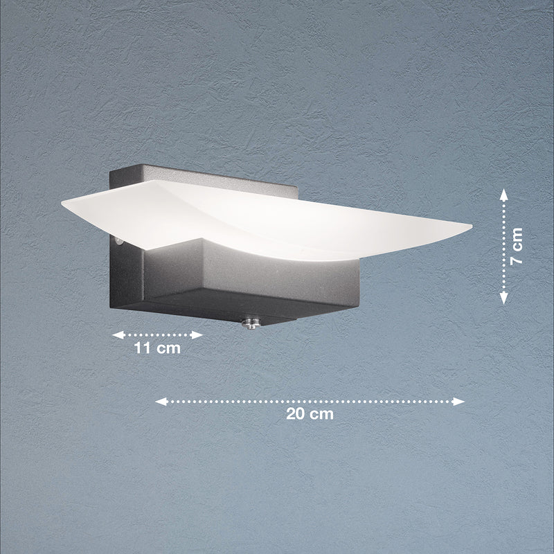 Fischer & Honsel Bowl TW 1L lámpara de pared An. 20 cm, níquel LED