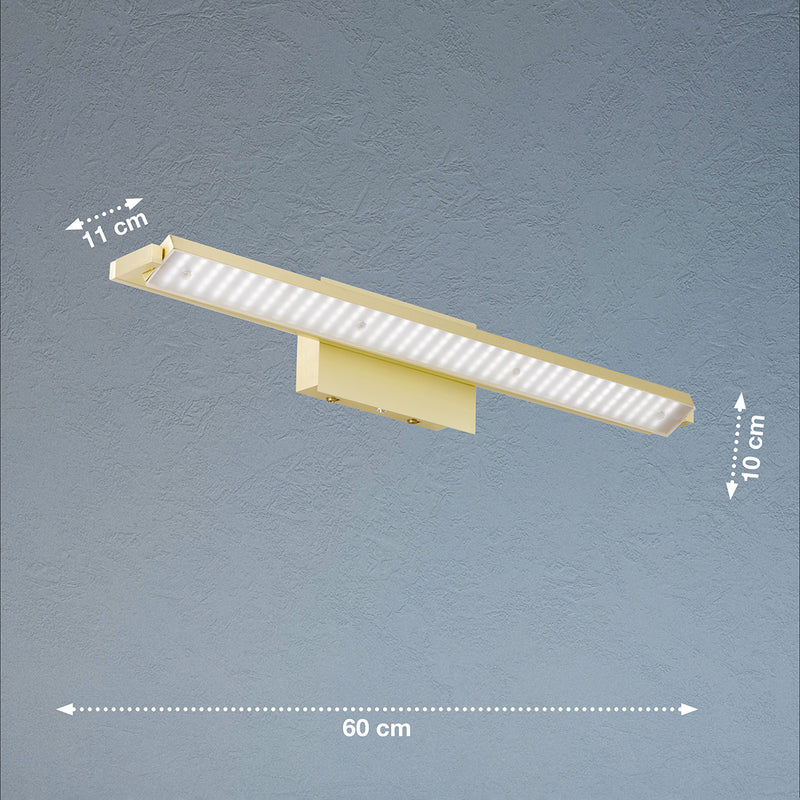 Fischer & Honsel Pare TW 1L kuvaseinävalaisin L 60cm, messinki LED