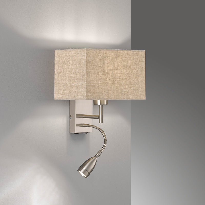 Fischer & Honsel Dream 2L wall sconce accent lamp H 38cm, nickel E27/LED