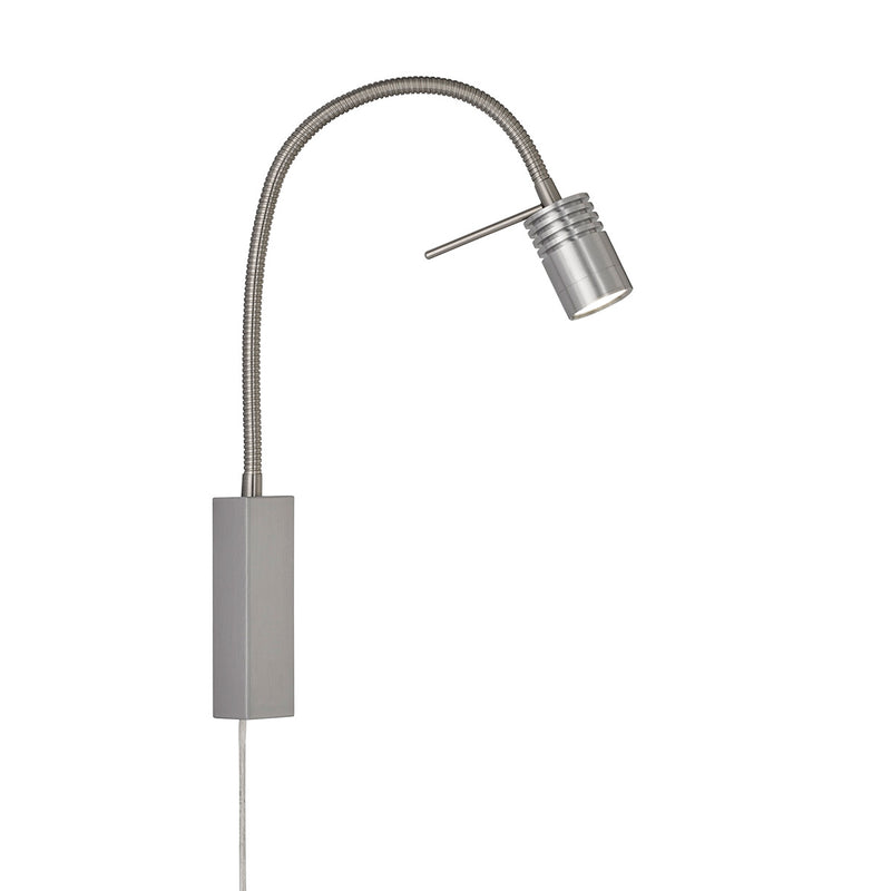 Fischer & Honsel River 1L accentwandlamp, nikkel LED