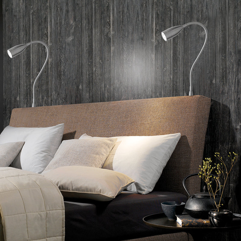 Fischer & Honsel Sten 1L accent wall lamp nickel LED