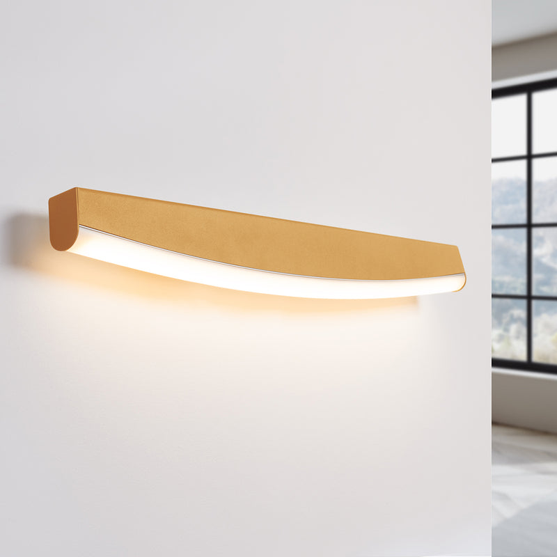 Washer sconce wall lamp Sollux Lighting Jorun 1 LED steel gold